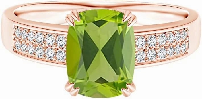 Carillon Cushion 2.75 Ctw Peridot Gemstone 925 Sterling Silver Solitaire Women Engagement Ring