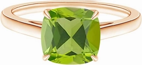 Carillon Cushion 2 Ctw Peridot Gemstone Solitaire 925 Sterling Silver Women Statement Ring