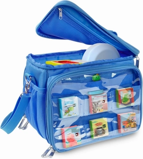 Carrying Case Compatible with Little Tikes Story Dream Machine Books Starter Set, Kids Toys Protective Bag with Handle and Shoulder Strap for Storytime, Little Character Collection(Blue)