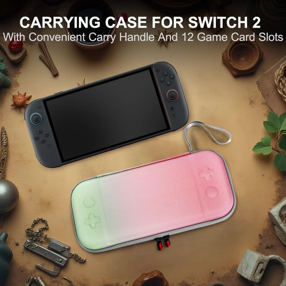 Carrying Case for Nintendo Switch 2 Witch 1 Screen Protector, Compatible for New Switch 2 2025 Version Console Large Carry Bag of Travel and Storage, Holding Controller and 12 Game Cartridges