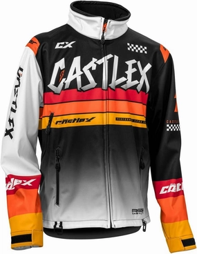 Castle X Men's R24 Race Jacket (White/Black/Orange - 2X-Large)