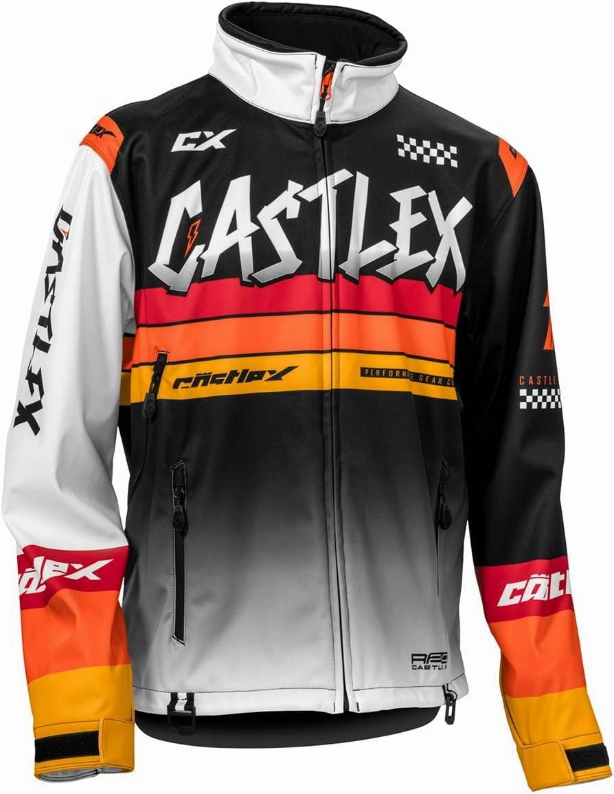 Castle X Men's R24 Race Jacket (White/Black/Orange - 2X-Large)