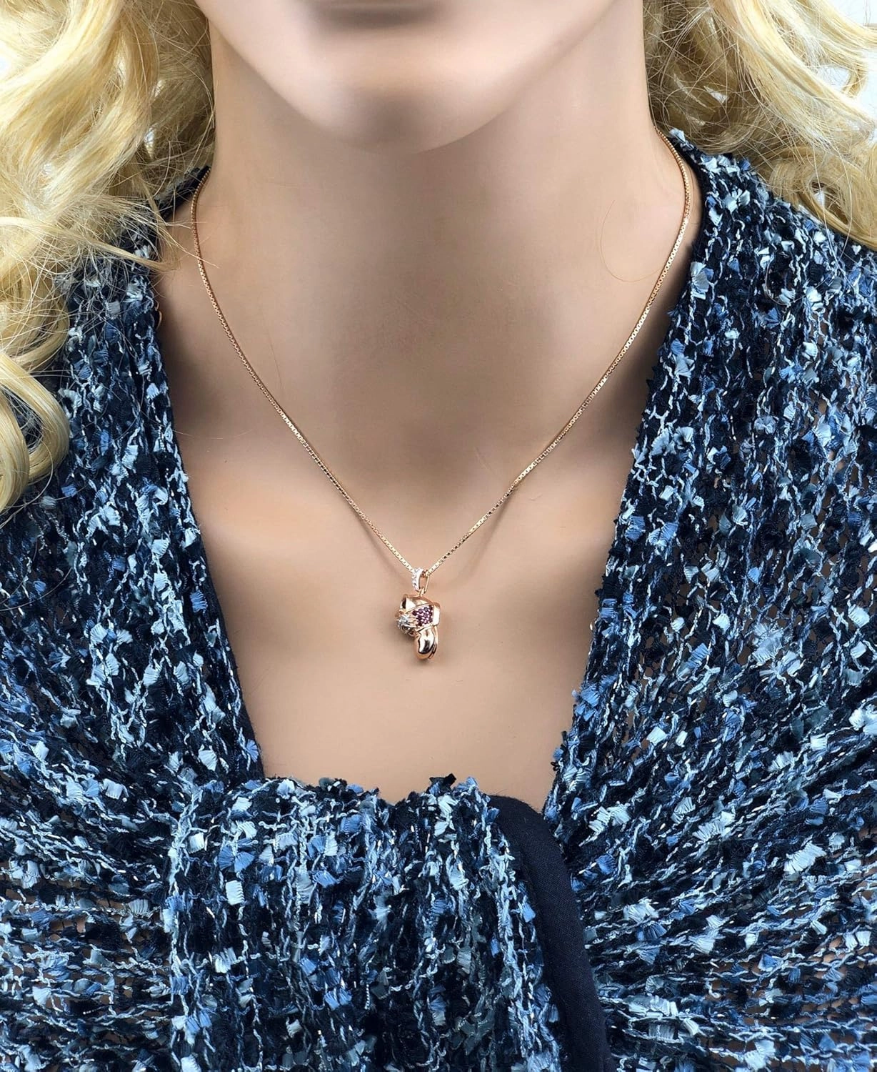 Central Diamond Center Shoe Birthstone Necklace Pendant w/Pure Brilliance Zirconia - Gold Plated Silver or Solid 10K or 14K Gold