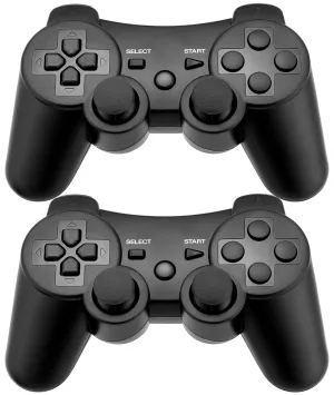 Ceozon PS3 Controller Wireless 2 Pack Gamepad Compatible for PS3 Remote Joystick with Charging Cables Black and Black