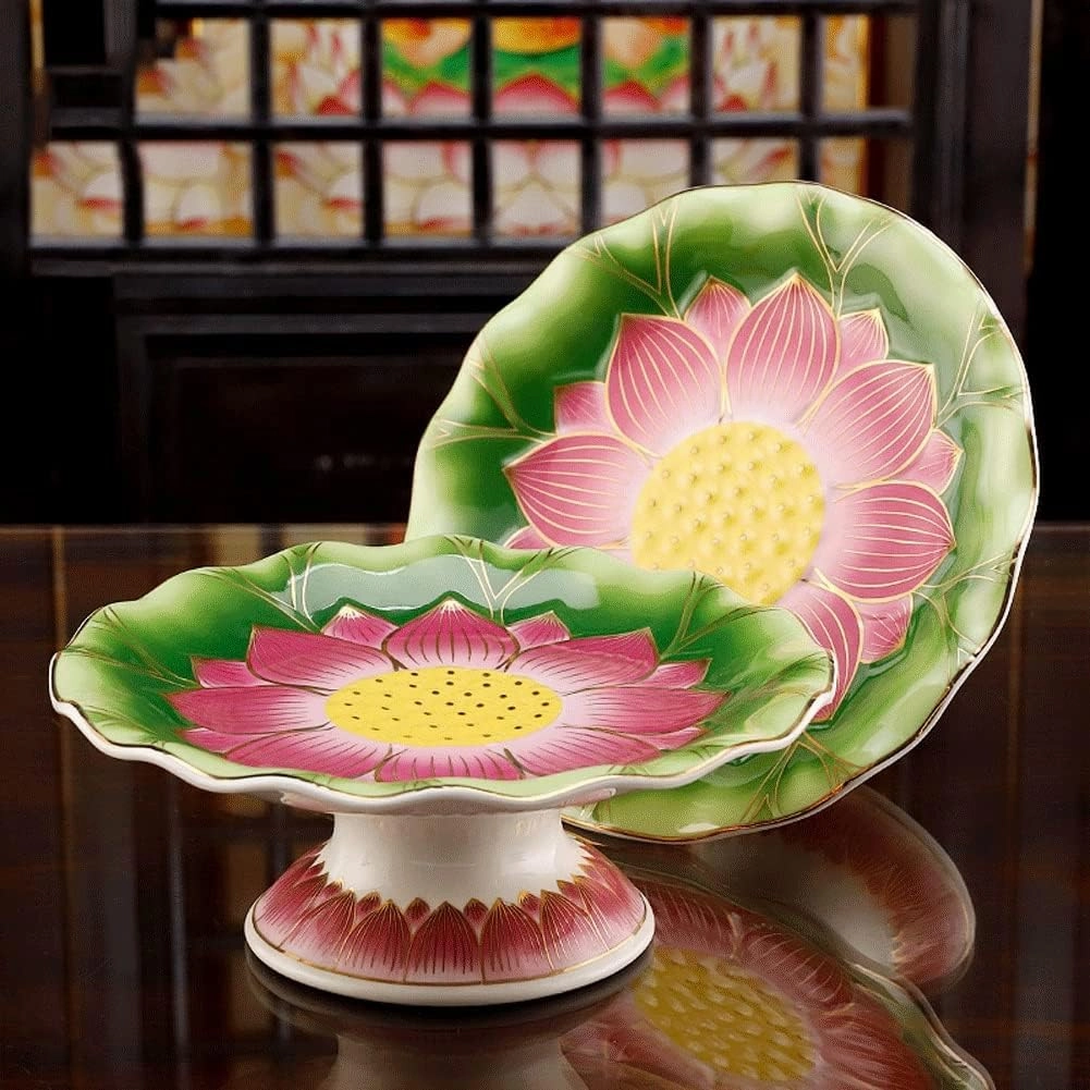 Ceramic Footed Bowl Decorative Storage Fruit Bowl Pedestal Bowl Fruit Bowl Holder Dessert Plate Snack Container for Kitchen Counter Coffee Table (Size : 8inch) (6inch)