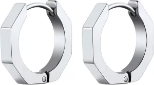 ChainsHouse Stud Earrings for Men Women,316L Stainless Steel/18K Gold/Black Metal, Punk Hypoallergenic Surgical Huggie Hoop Earrings Mens Jewelry Piercing Hoop Earrings