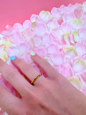 Chi Omega Engraved Stack Ring