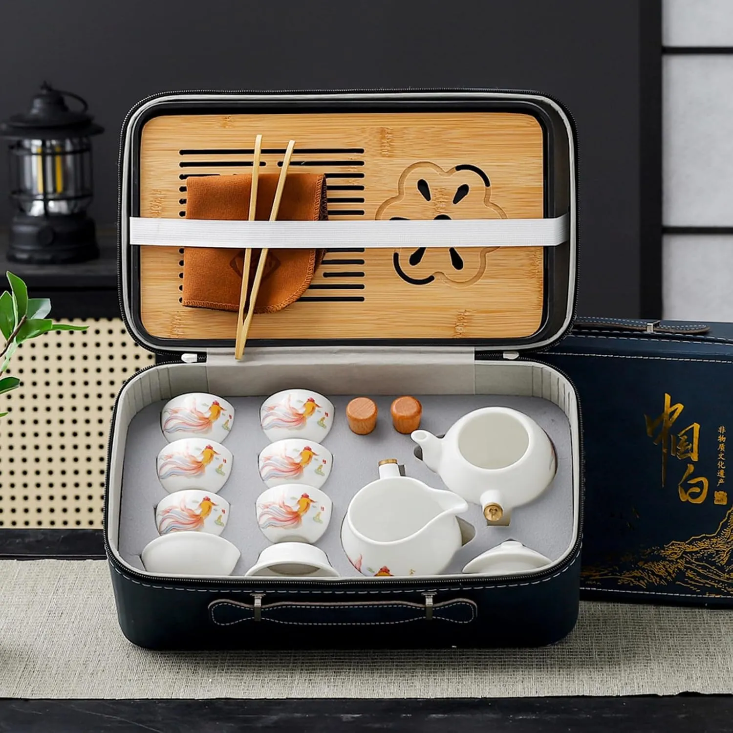 Chinese tea set, Gongfu tea set with 6 cups, Kung Fu tea set for adults (JYMT Sidehandle6)