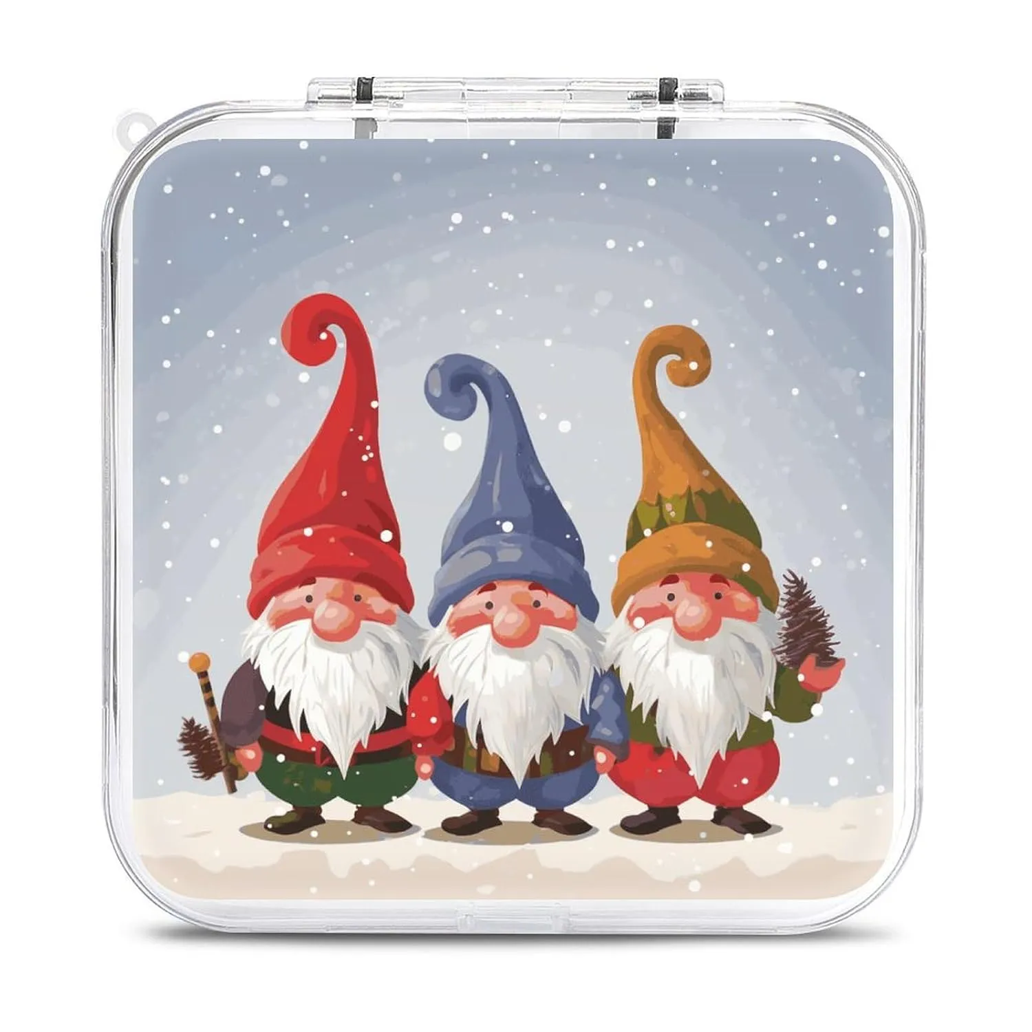 Christmas Winter Gnomes Switch Game Case Switch Game Holder Cartridge Case Storage 12 Games & 2 Micro Sd Card Slots, Travel Carry Cases, Portable Games Card Storage, Hard Shell, Buckle Closure