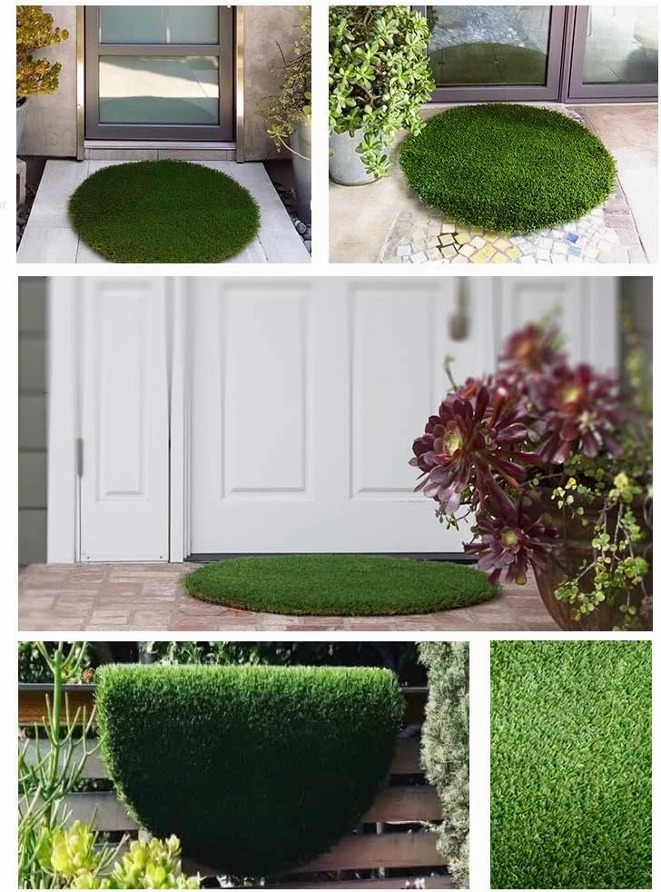 Christmas Tree Decoration, Artificial Grass Mat Round Shape, Realistic Synthetic Grass Indoor Outdoor Rug, Garden Lawn Landscape for Pets,Fake Faux Grass Rug with Drainage Holes, Diameter 5 FT