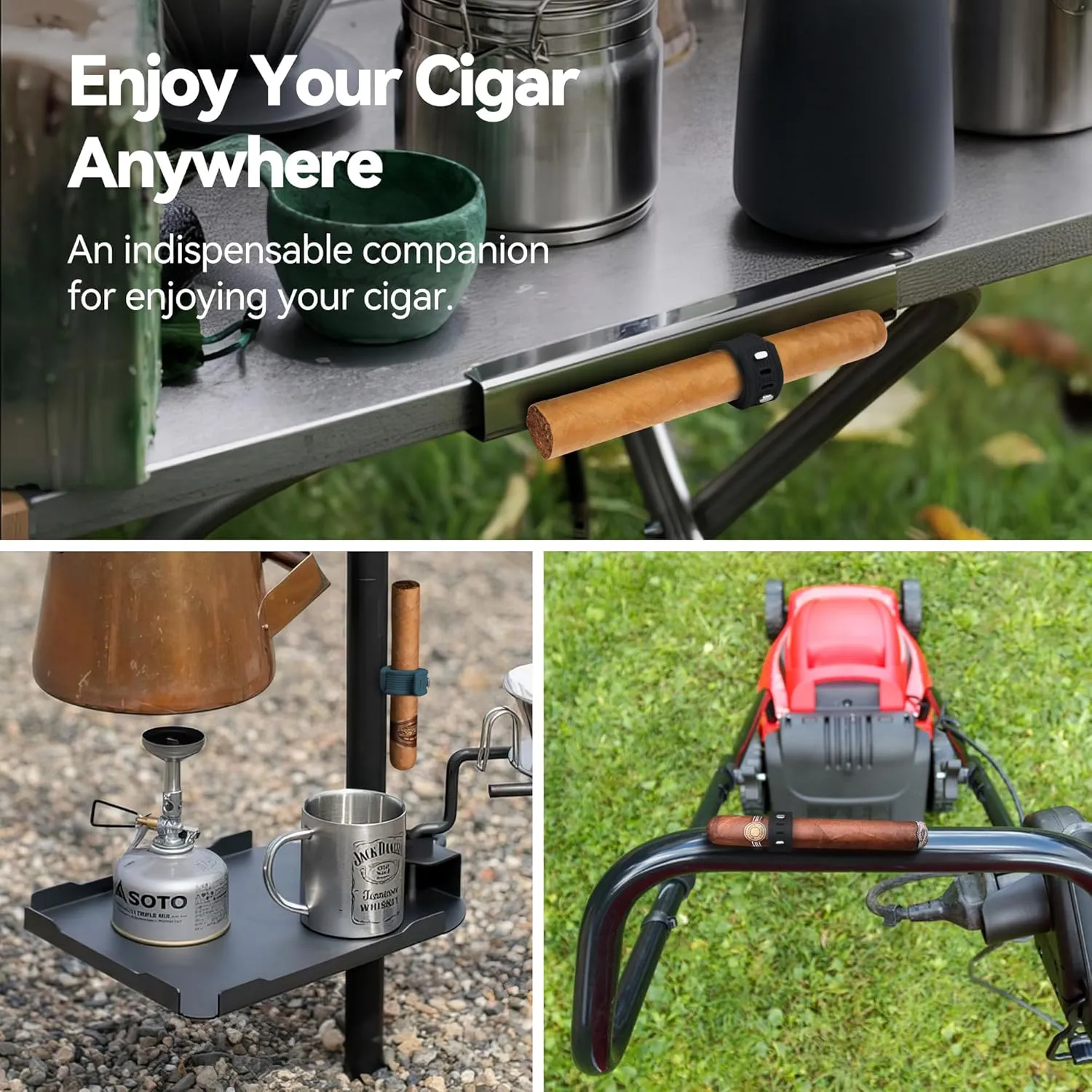 Cigar Holder for Golf Cart - Convenient Cigar Holder with Magnetic and Adjustable Design - Hands-Free Magnetic Cigar Holder for Golfing, Grilling, Fishing, Travel, and Outdoor Adventures