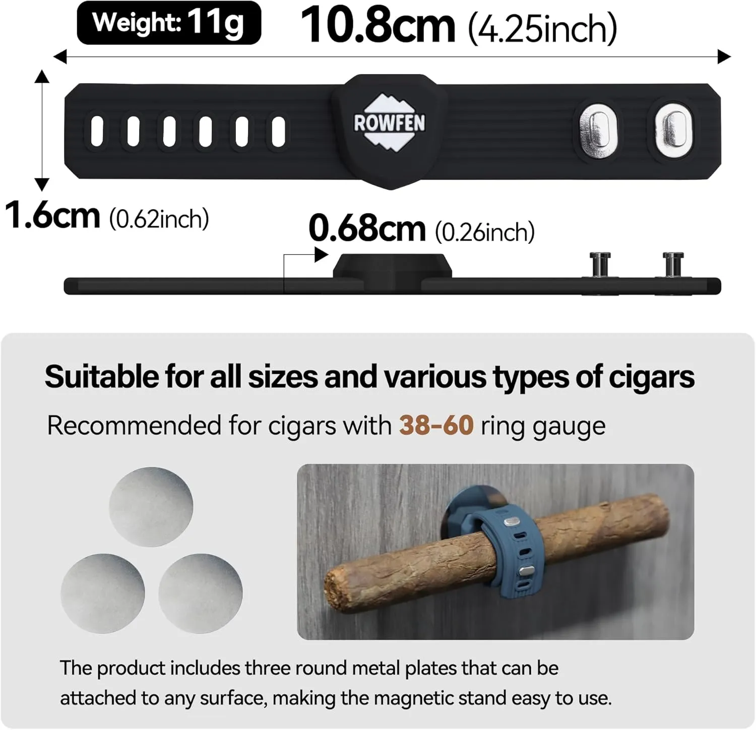 Cigar Holder for Golf Cart - Convenient Cigar Holder with Magnetic and Adjustable Design - Hands-Free Magnetic Cigar Holder for Golfing, Grilling, Fishing, Travel, and Outdoor Adventures