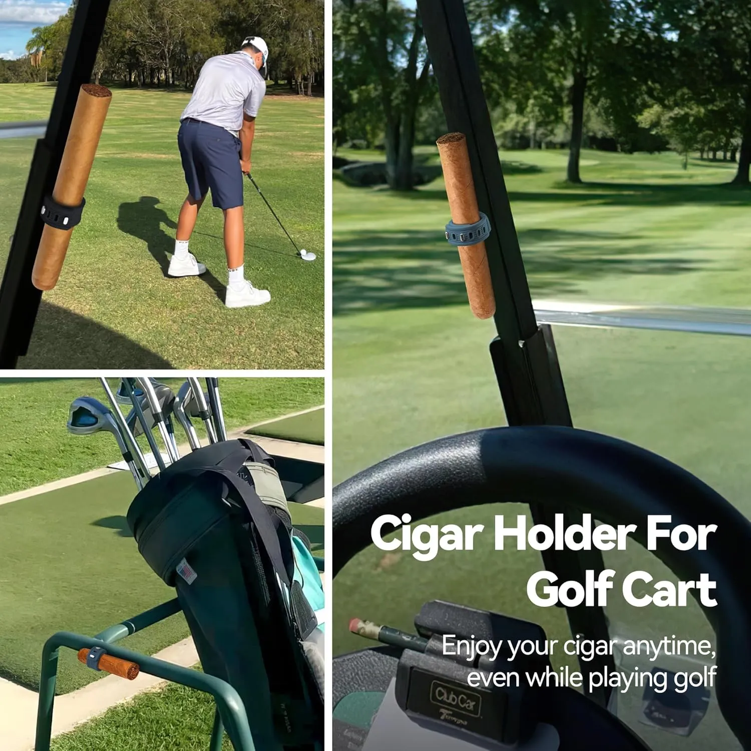 Cigar Holder for Golf Cart - Convenient Cigar Holder with Magnetic and Adjustable Design - Hands-Free Magnetic Cigar Holder for Golfing, Grilling, Fishing, Travel, and Outdoor Adventures