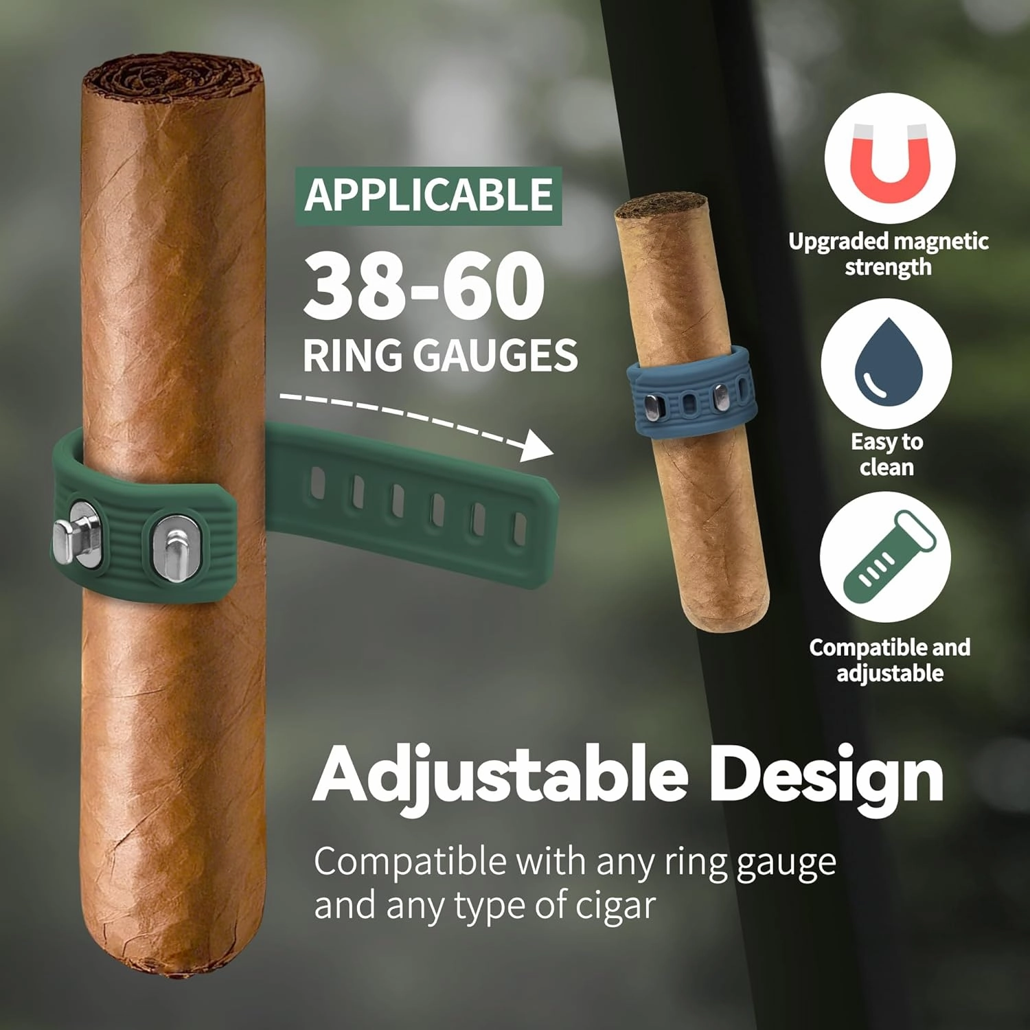 Cigar Holder for Golf Cart - Convenient Cigar Holder with Magnetic and Adjustable Design - Hands-Free Magnetic Cigar Holder for Golfing, Grilling, Fishing, Travel, and Outdoor Adventures