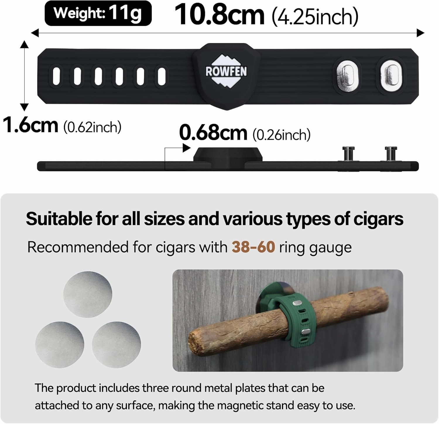 Cigar Holder for Golf Cart - Convenient Cigar Holder with Magnetic and Adjustable Design - Hands-Free Magnetic Cigar Holder for Golfing, Grilling, Fishing, Travel, and Outdoor Adventures