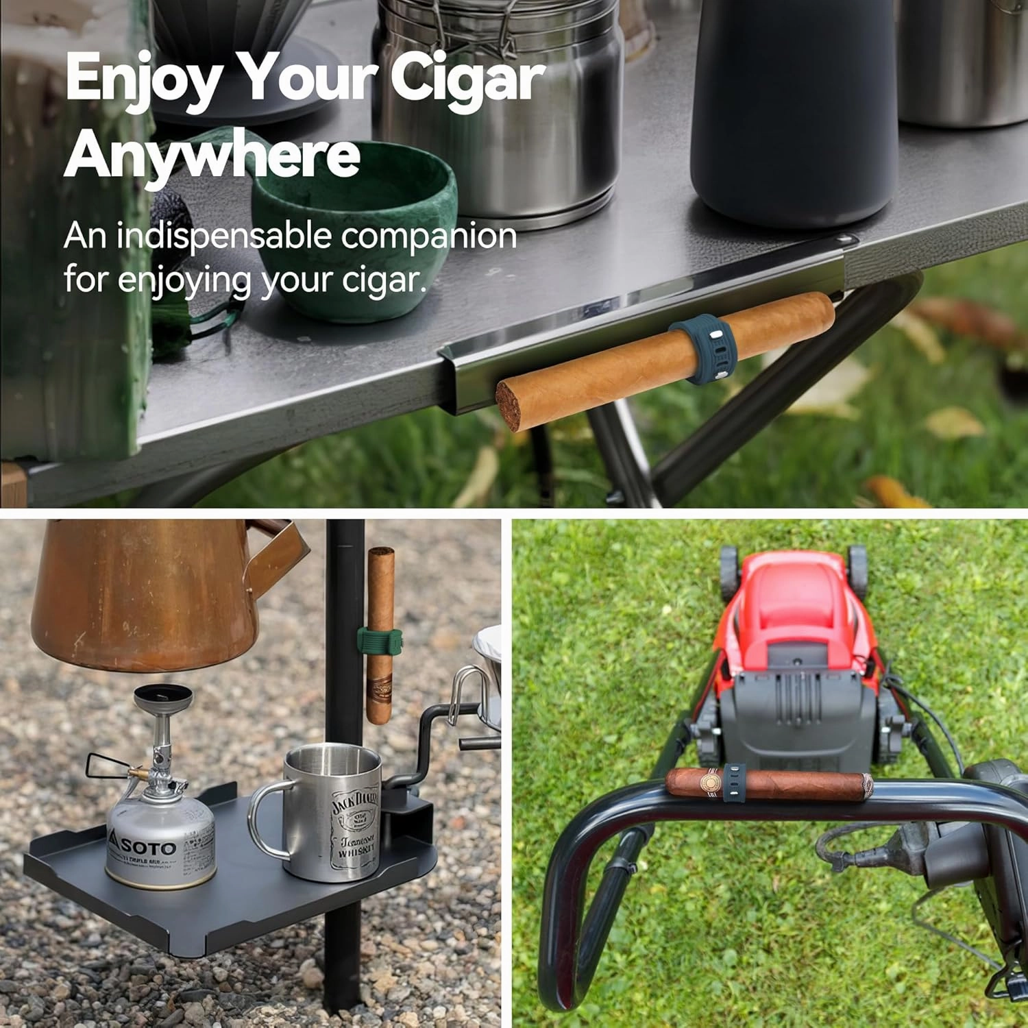 Cigar Holder for Golf Cart - Convenient Cigar Holder with Magnetic and Adjustable Design - Hands-Free Magnetic Cigar Holder for Golfing, Grilling, Fishing, Travel, and Outdoor Adventures