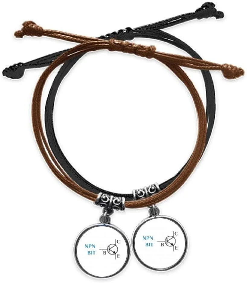 Circuit Physical Switching Power Supply Bracelet Double Leather Rope Wristband Couple Set Gift