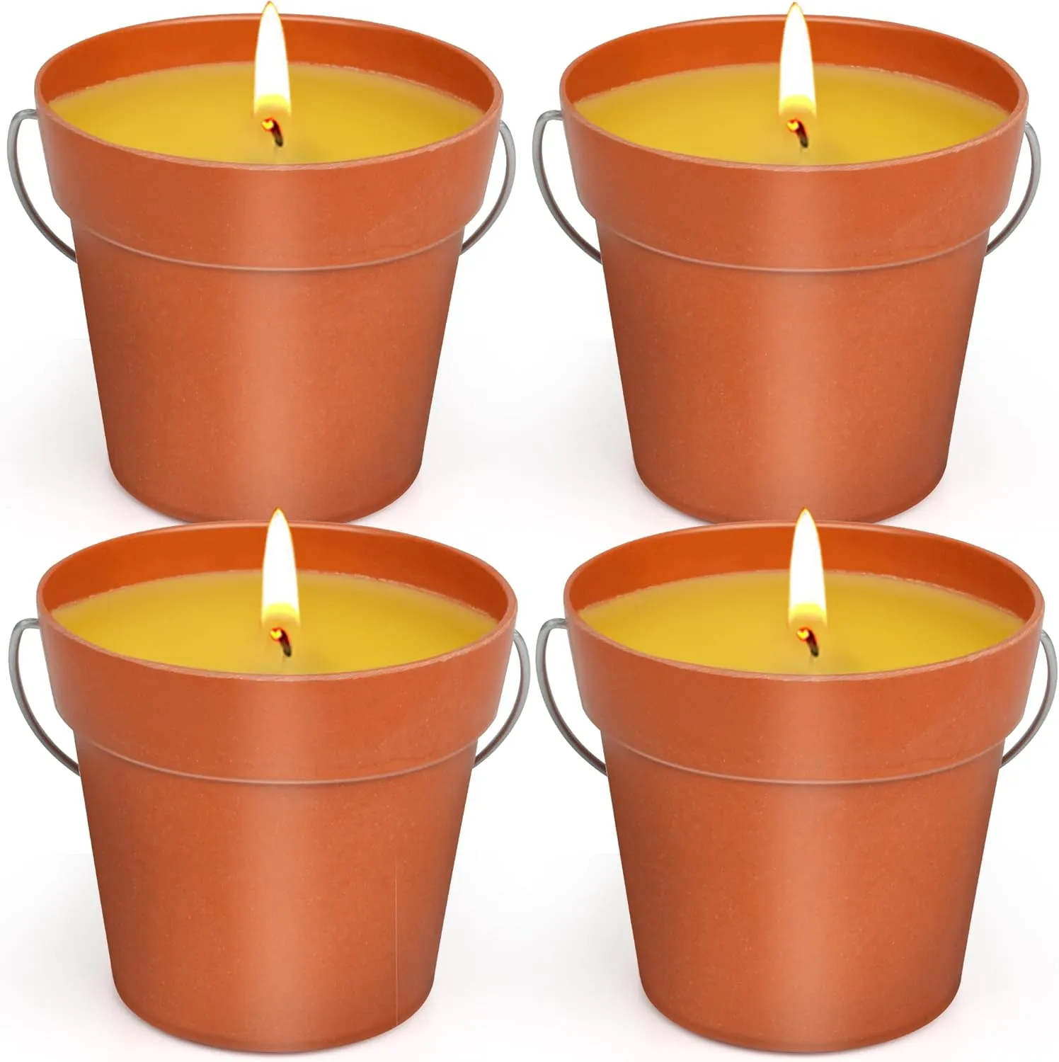 Citronella Candles Outdoor - 4 Pack Citronella Candles for Home Patio, Natural Soy Wax Lemongrass Candle Bulk for Outside Garden Yard Balcony, Summer Camping Candle for Indoor Outdoor Backyard