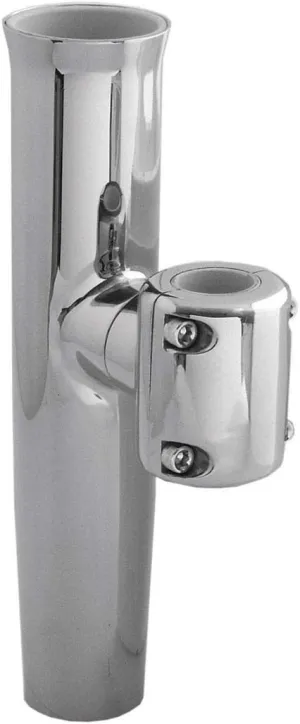 CLAMP-ON ADJUSTABLE ROD HOLDER FOR 7/8" & 1" TUBE, Stainless Steel