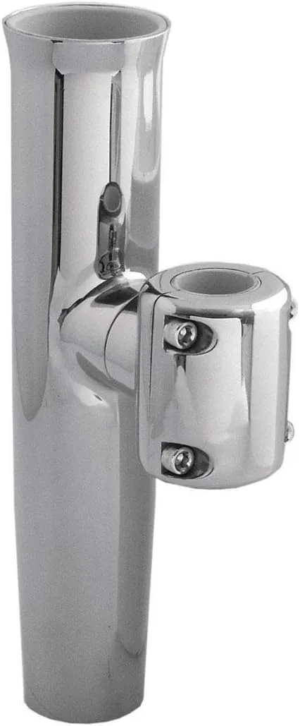 CLAMP-ON ADJUSTABLE ROD HOLDER FOR 7/8" & 1" TUBE, Stainless Steel
