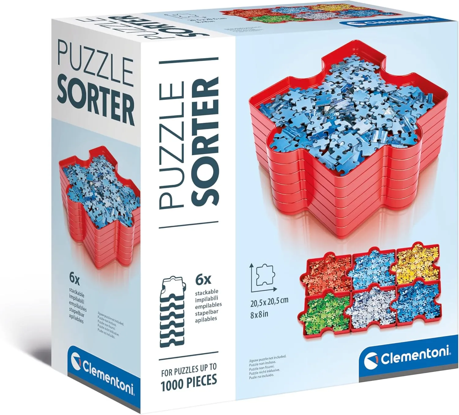 Clementoni- Puzzle Sorter: 6 Trays for Easy Jigsaw Puzzle Sorting Up to 1000 Pieces (10  Months)
