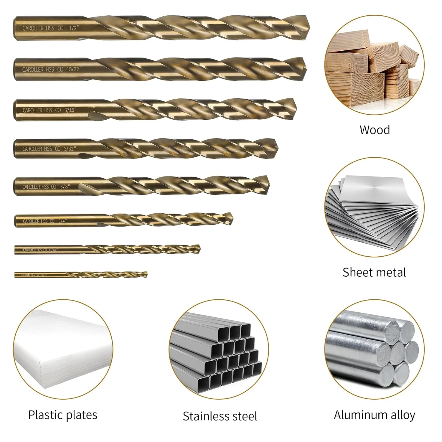 Cobalt Drill Bit Set 29-Piece M35 Cobalt Steel Metal Drill Bits Durable Round Shank Drill Sets for Steel, Wood Plastic Sheet Metal – Includes Practical Cup-Type Holder