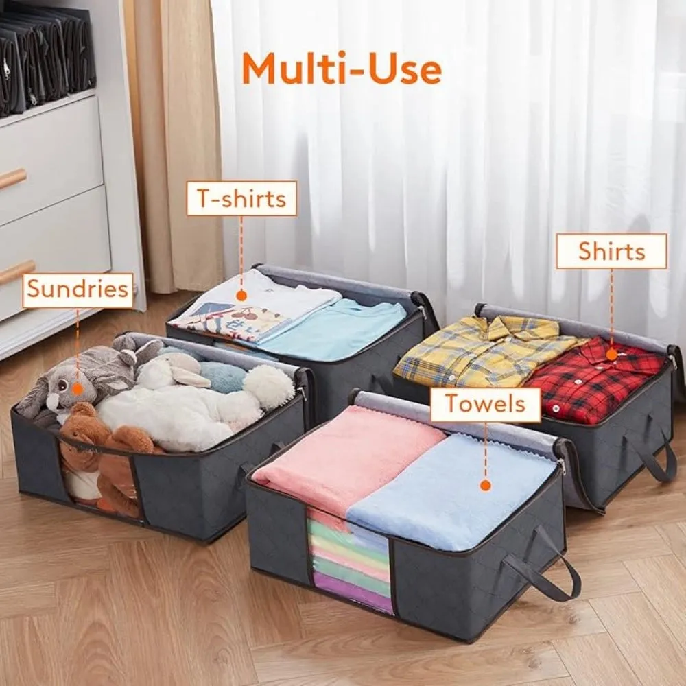 Collapsible Fabric Storage Bins - Stackable Closet Organizers