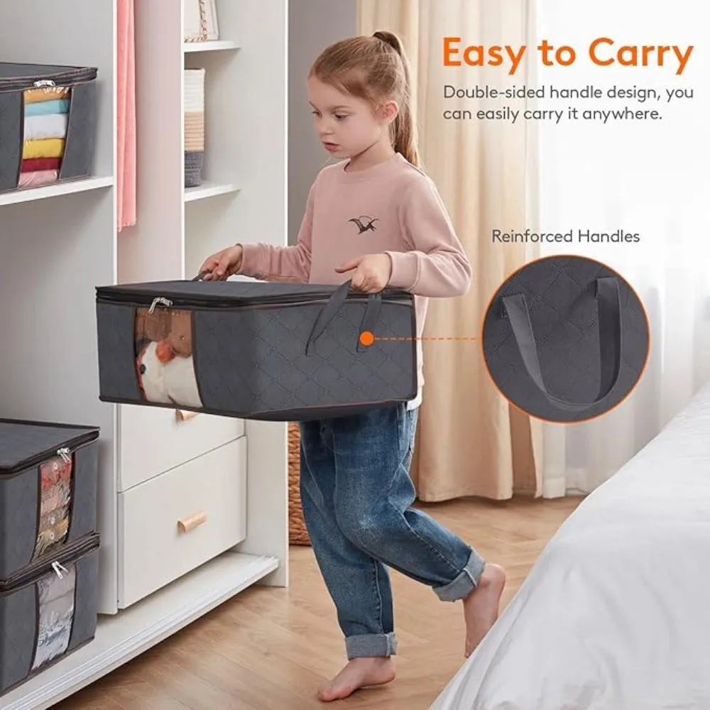 Collapsible Fabric Storage Bins - Stackable Closet Organizers