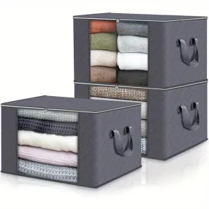 Collapsible Fabric Storage Bins - Stackable Closet Organizers