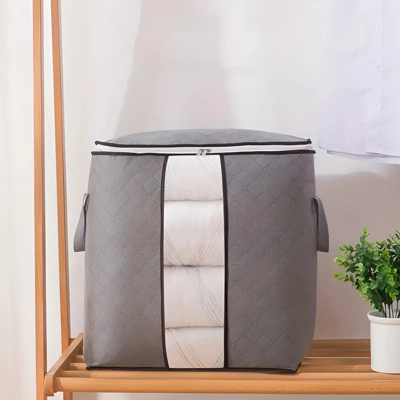 Collapsible Fabric Storage Bins - Stackable Closet Organizers