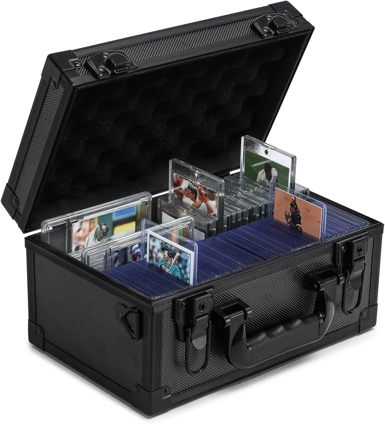 Collectable Trading Card Cases, Toploaders Storage Box, Magnetic Card Storage Hard Cabinet, Graded Card Storage Case, Sports & Trading Collector Storage Box (black)