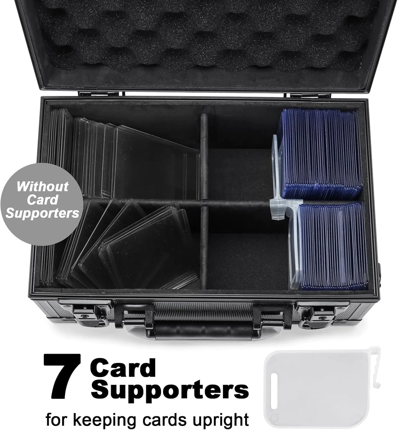 Collectable Trading Card Cases, Toploaders Storage Box, Magnetic Card Storage Hard Cabinet, Graded Card Storage Case, Sports & Trading Collector Storage Box (black)