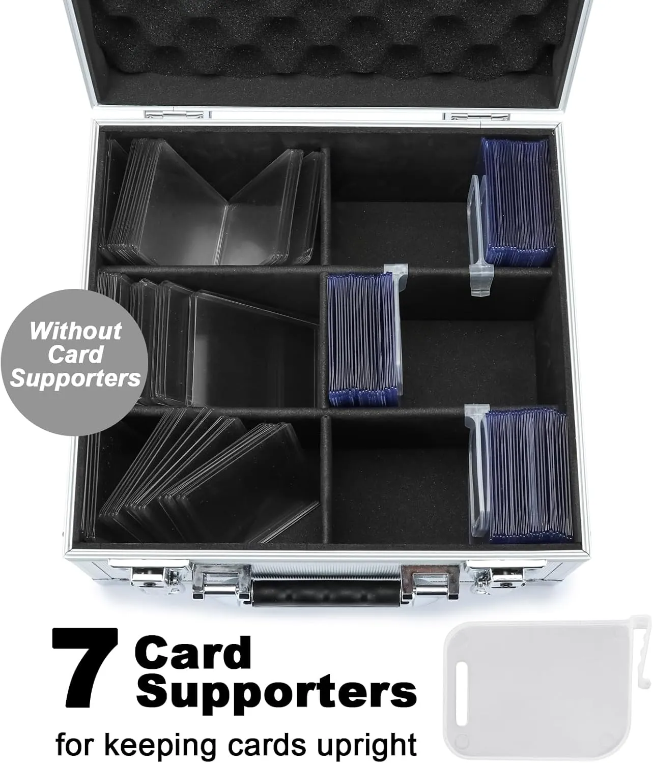 Collectable Trading Card Cases, Toploaders Storage Box, Magnetic Card Storage Hard Cabinet, Graded Card Storage Case, Sports & Trading Collector Storage Box (Blue)