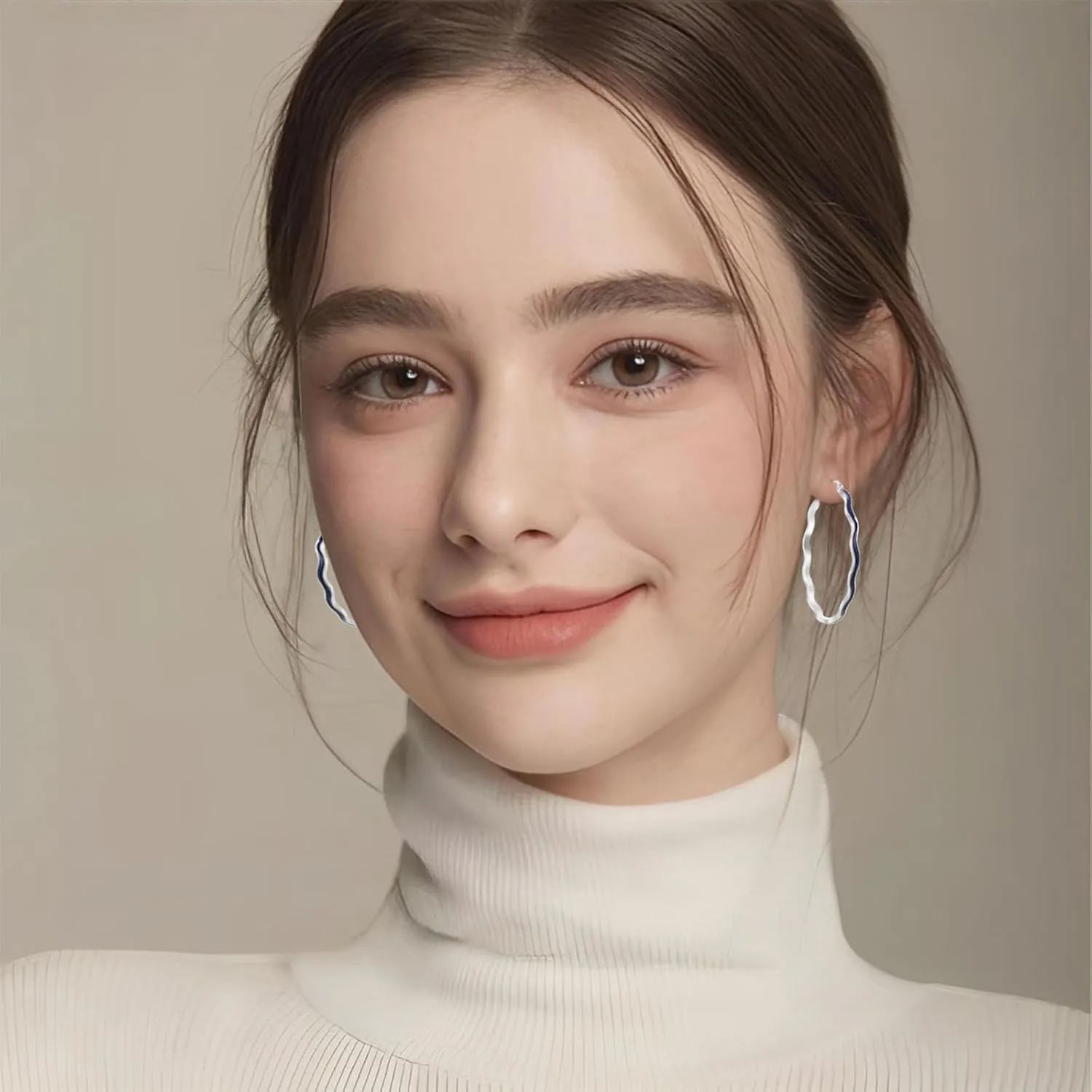 Colorful Enamel Hoop Earrings for Women 18K Real Gold Plated Open Hoop Earring Hypoallergenic Stainless Steel Enamel Earring Jewelry Gift for Wife Girlfriend