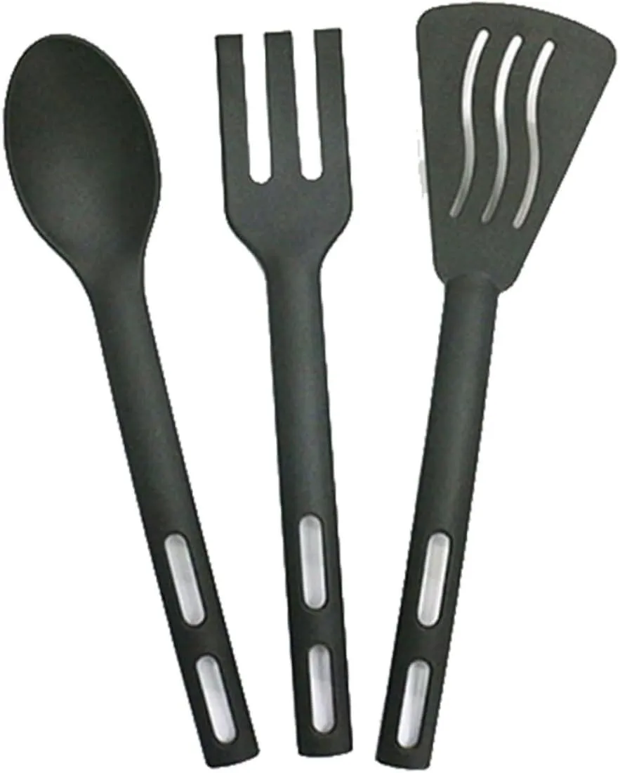 Compact Picnic Cutlery Kit 3-piece Nylon Children's Tableware Set Spoon Forks Kit Camping Dinnerware