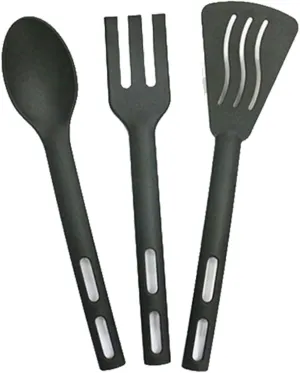 Compact Picnic Cutlery Kit 3-piece Nylon Children's Tableware Set Spoon Forks Kit Camping Dinnerware