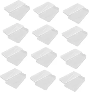 Compact Poker Cards Storage Case 12pcs Rectangular Plastic Boxes for Cards Game Pieces More