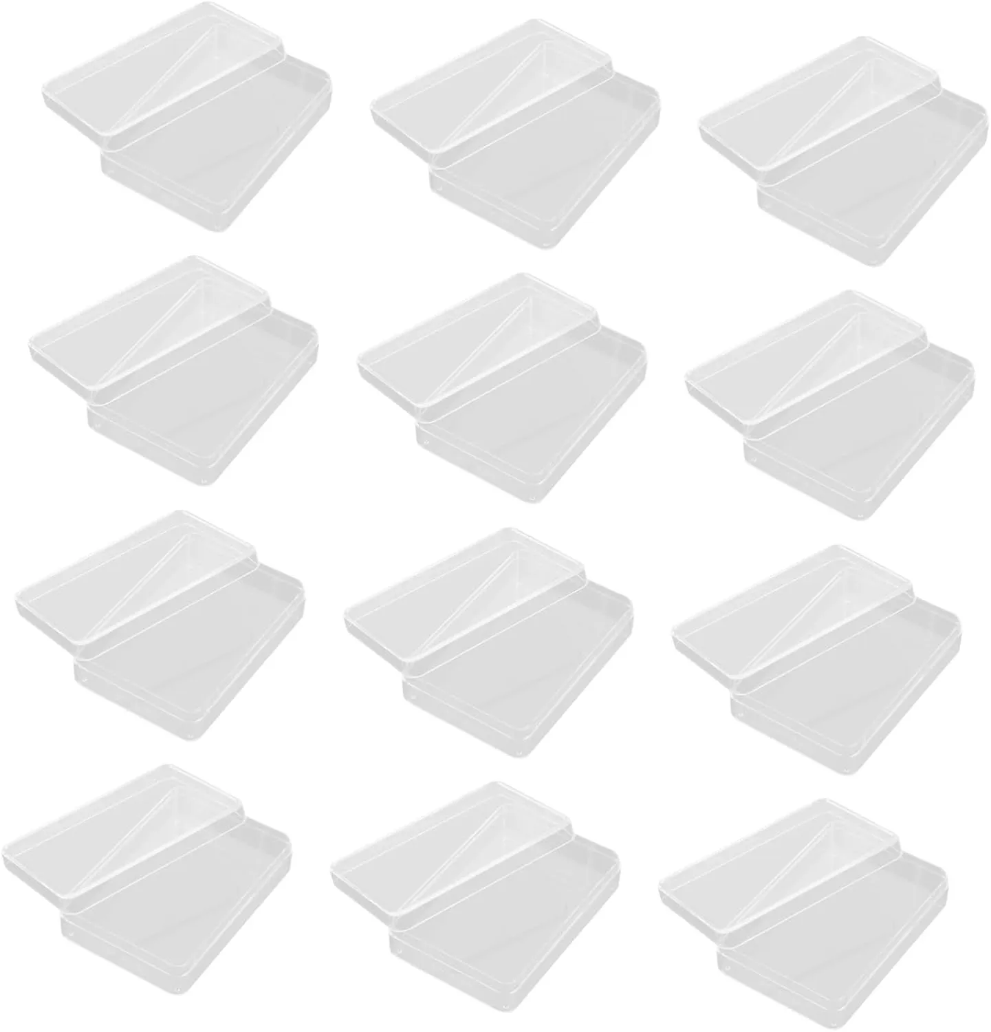 Compact Poker Cards Storage Case 12pcs Rectangular Plastic Boxes for Cards Game Pieces More