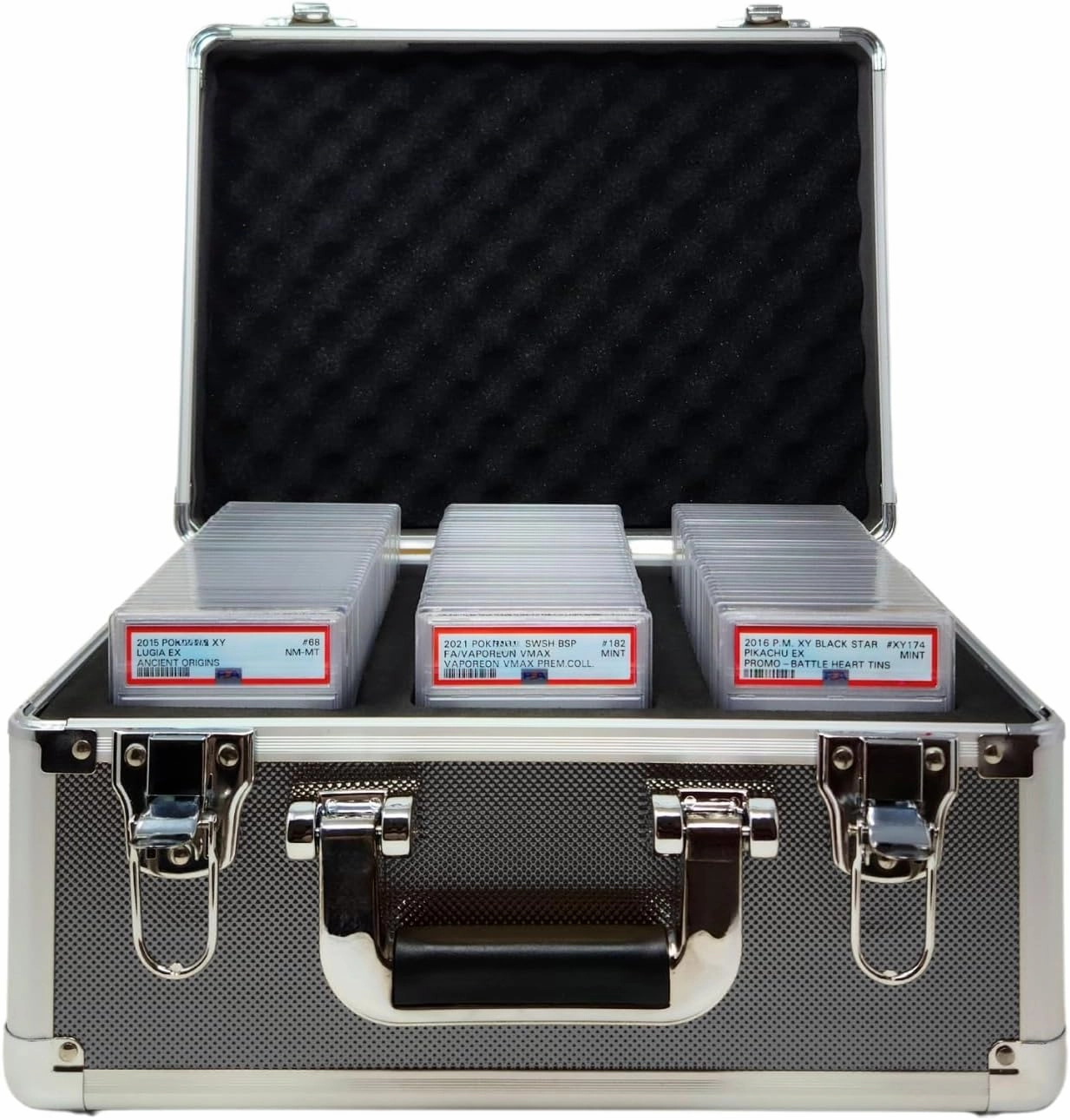 Compact Metal Slab Case – Holds 99 Graded Sports and Trading Cards – Durable Aluminum Storage Box for PSA, BGS, CGC Slabs – XL-99 Grey