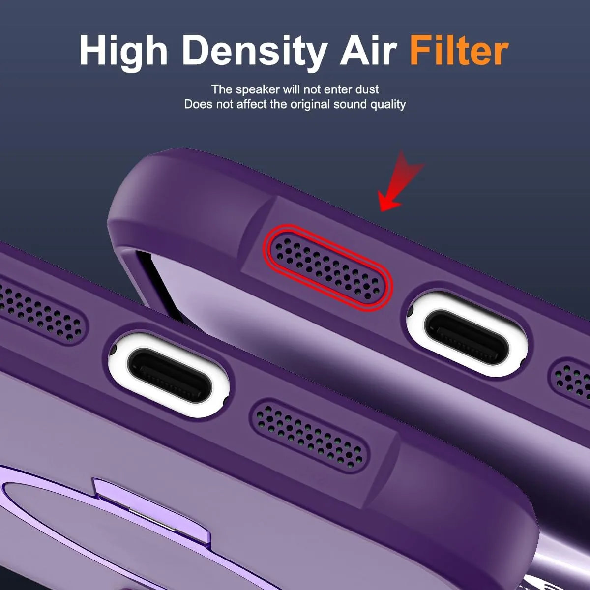 Compatible with iPhone 14 Plus Case with Invisible Magnetic O-Ring Stand Military-Grade Translucent Case for iPhone 14 Plus 6.7" [Compatible with MagSafe][Great Grip Feeling], Purple