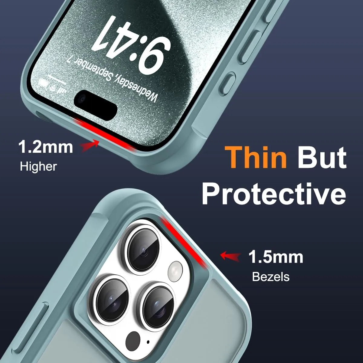 Compatible with iPhone 15 Pro Max Case with Invisible Magnetic O-Ring Stand Military-Grade Translucent Case for iPhone 15 ProMax 6.7" [Compatible with MagSafe][Great Grip Feeling], Blue
