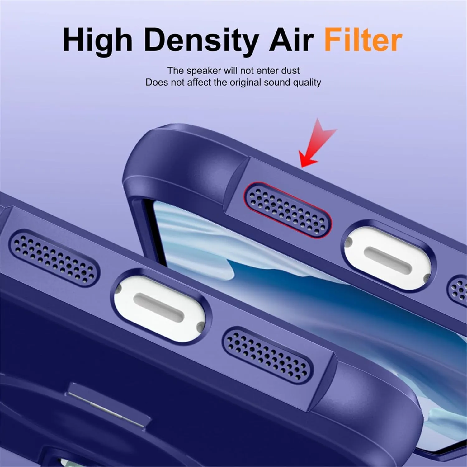 Compatible with iPhone 15 Pro Max Case with Invisible Magnetic O-Ring Stand Military-Grade Translucent Case for iPhone 15 ProMax 6.7" [Compatible with MagSafe][Great Grip Feeling], Navy