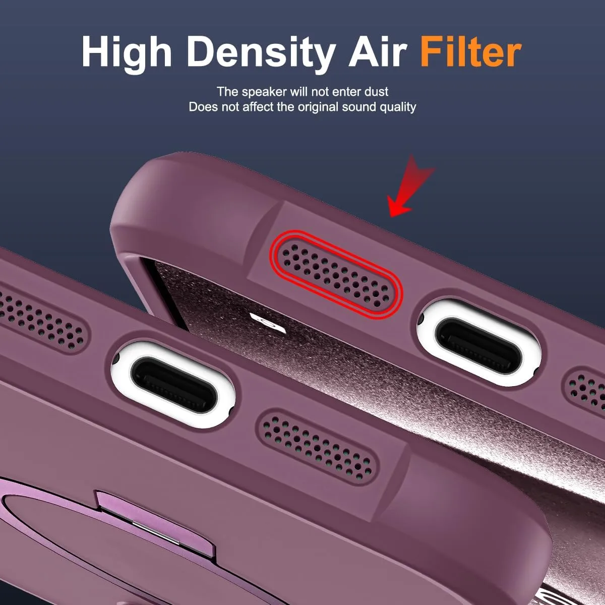 Compatible with iPhone 15 Pro Max Case with Invisible Magnetic O-Ring Stand Military-Grade Translucent Case for iPhone 15 ProMax 6.7" [Compatible with MagSafe][Great Grip Feeling], Wine Red