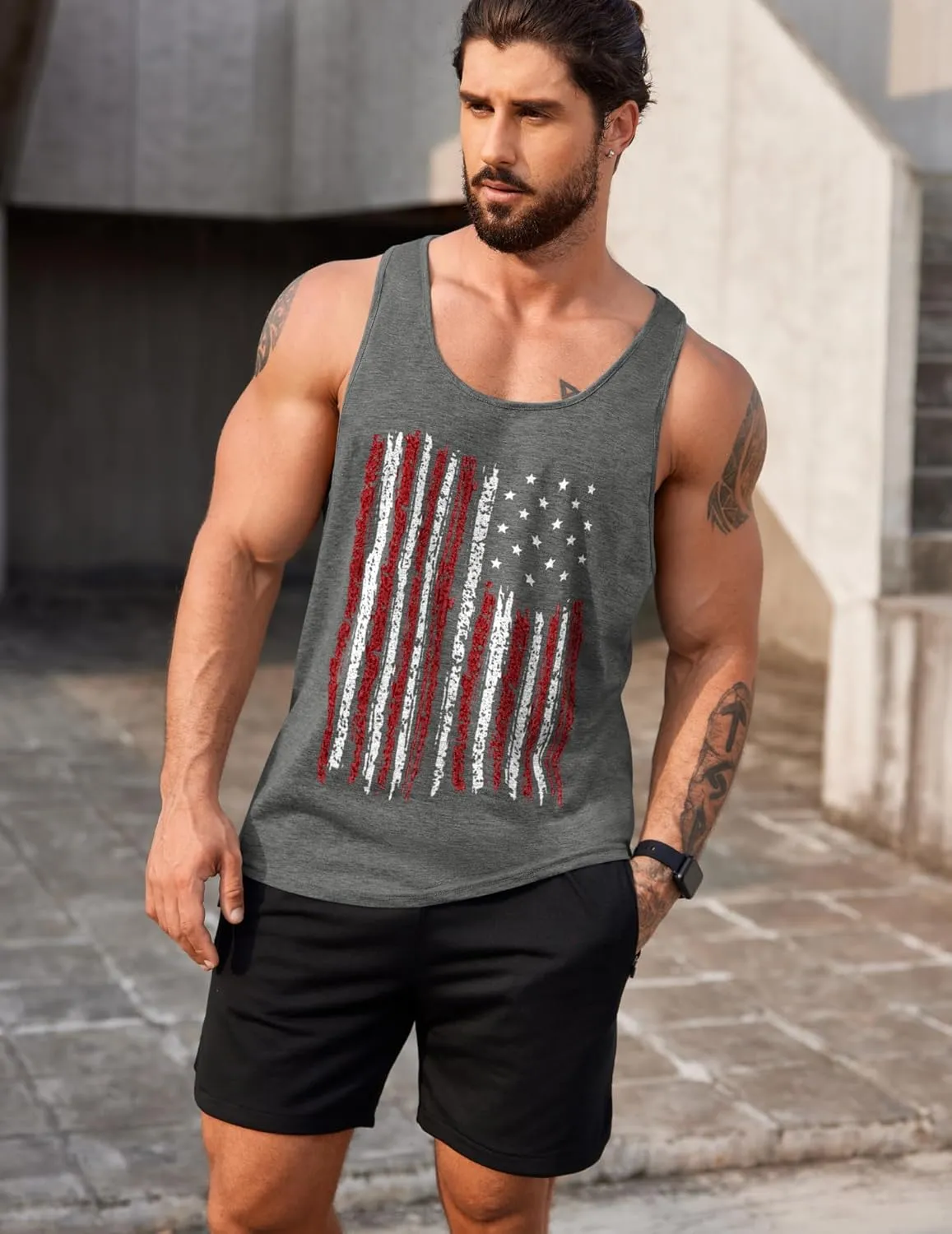 COOFANDY Men's 3 Pack Tank Tops Gym Workout Shirt Y-Back Sleeveless Muscle Fitness Bodybuilding Tank Shirts
