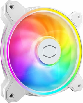 Cooler Master MF120 Halo² White PC Case|Liquid Cooler|Air Cooler Fan, 120mm Fan, Dual-Loop aRGB Rings, Dynamic PWM 2,050 RPM, Air Balance Blades, aRGB Lighting, Hybrid Frame