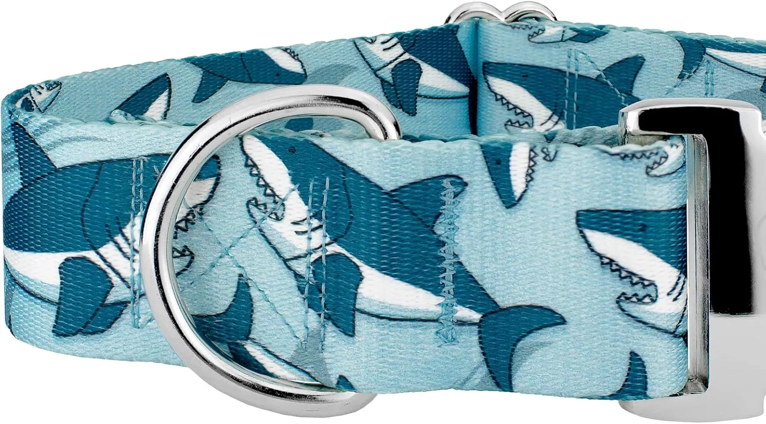 Country Brook Petz - HossFit Jr Wide Premium Dog Collar - Critter Corner Collection Featuring Creature Themed Designs (Sharks, Extra Large)