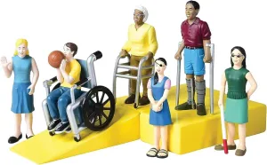 Creative Minds Marvel Education Diverse Abilities Toy Figure Set for Kids Ages 3 , Set of 6 Inclusive Toy Figurines with Wheelchairs, Canes, and More, Multicolor