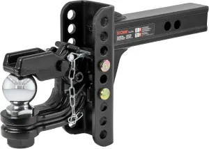 CURT 45907 Adjustable Pintle Hitch Combination, 2-Inch Receiver, 6-Inch Drop, 2-5/16-Inch Ball, 13,000 lbs