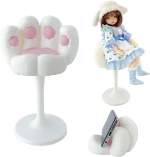 Cute Cat Paw Sofa for Dolls - Dollhouse Living Room Furniture, Removable Design for Labubu, Barbie, BJD, Action Figures, Plush Toys - Ideal Gift for Doll Lovers