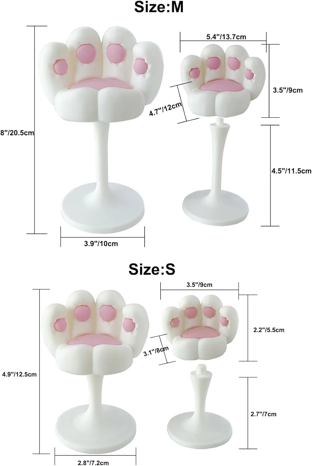 Cute Cat Paw Sofa for Dolls - Dollhouse Living Room Furniture, Removable Design for Labubu, Barbie, BJD, Action Figures, Plush Toys - Ideal Gift for Doll Lovers